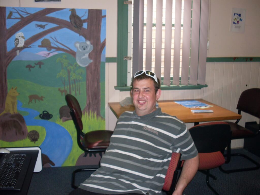 Paul sitting on chair at Morewell Paul sitting on chair